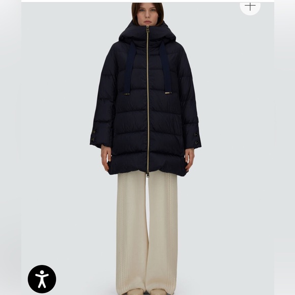 Herno A-Shape Down Jacket In Satin.  Color “New Blue”. Size 52. $1080 - Picture 6 of 16